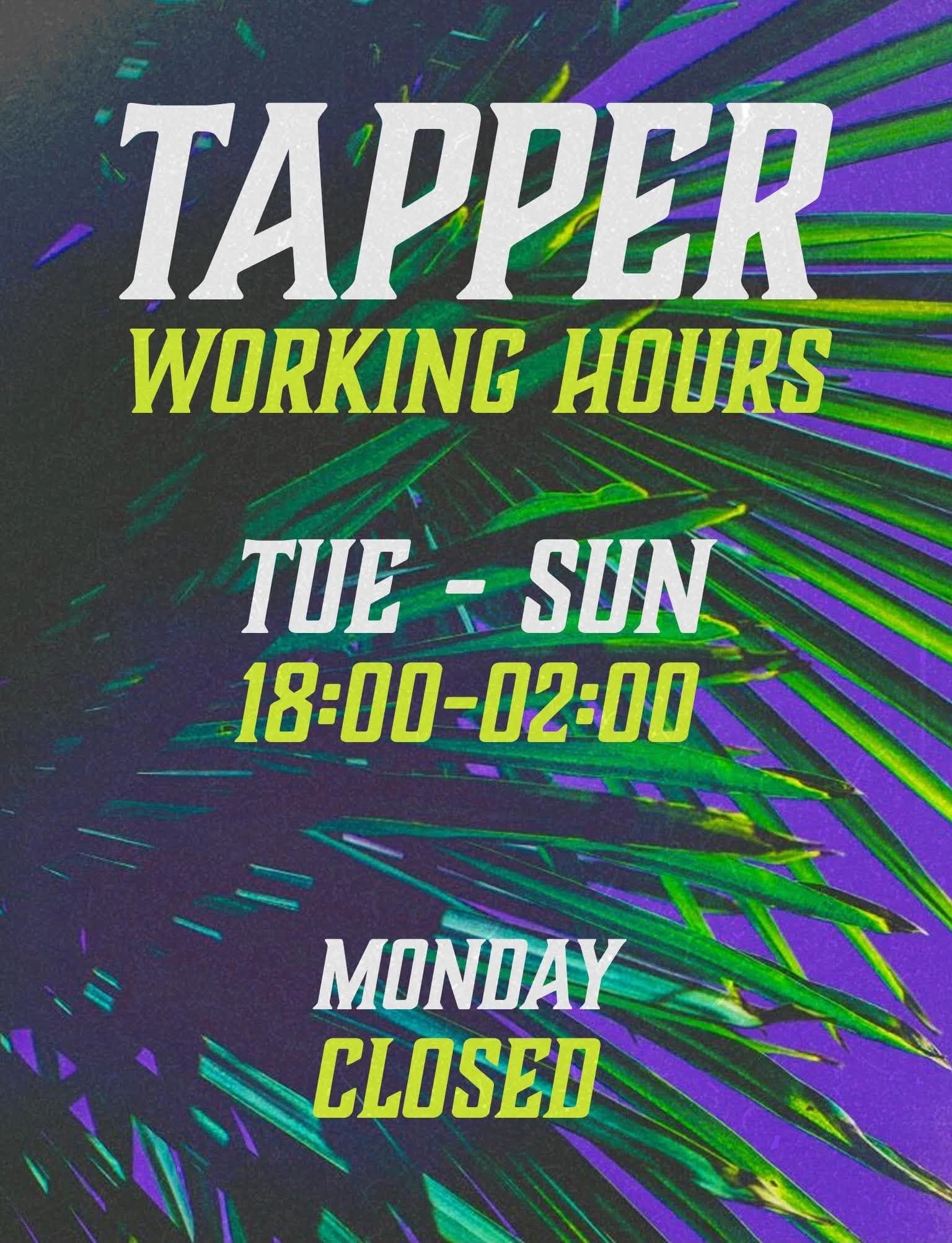 Tapper Bar weekly flyer